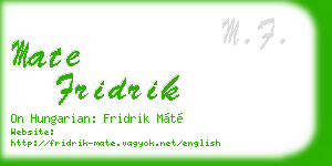 mate fridrik business card